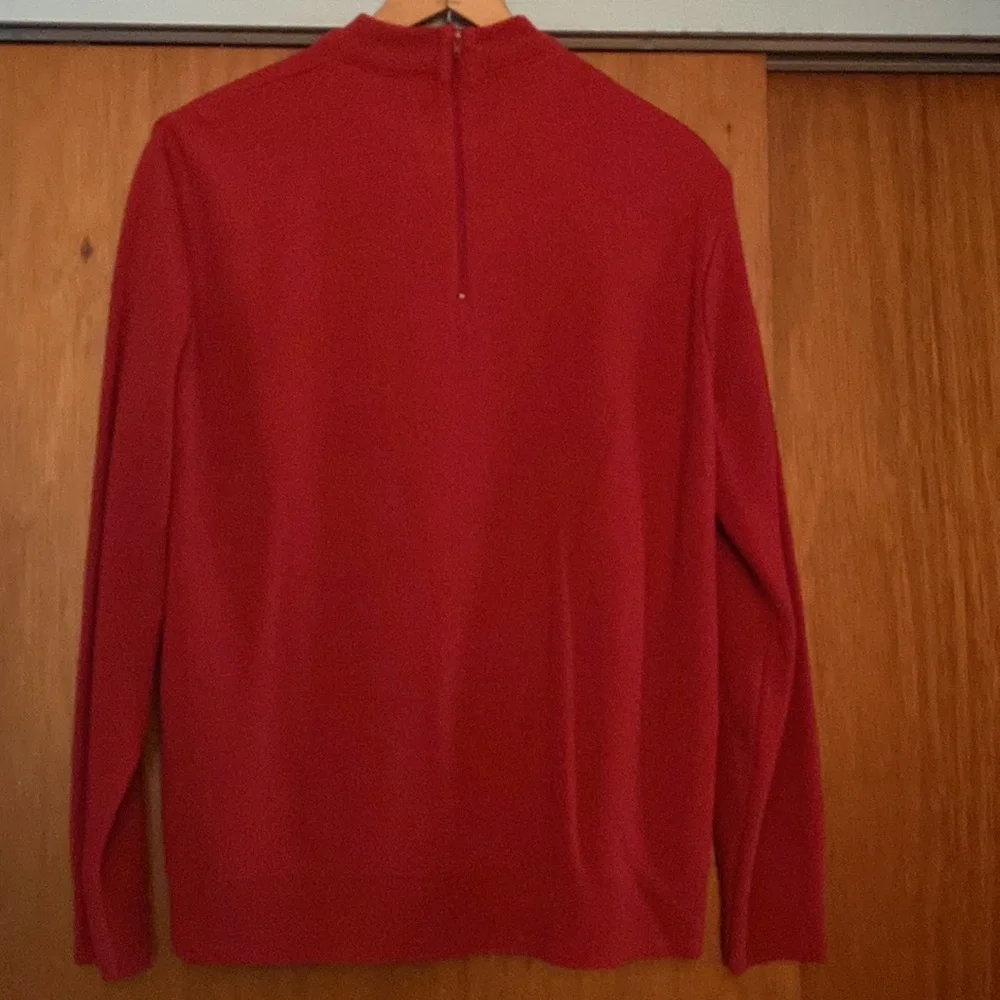 Classic used red sweater by Haymaker with zipper in the back size 42